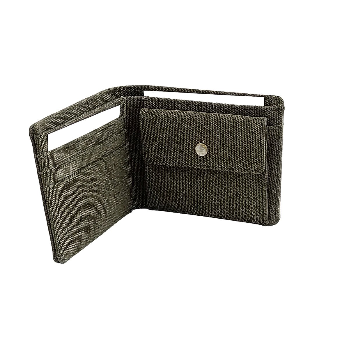 Portafoglio portamonete Canvas RFID olive accessori