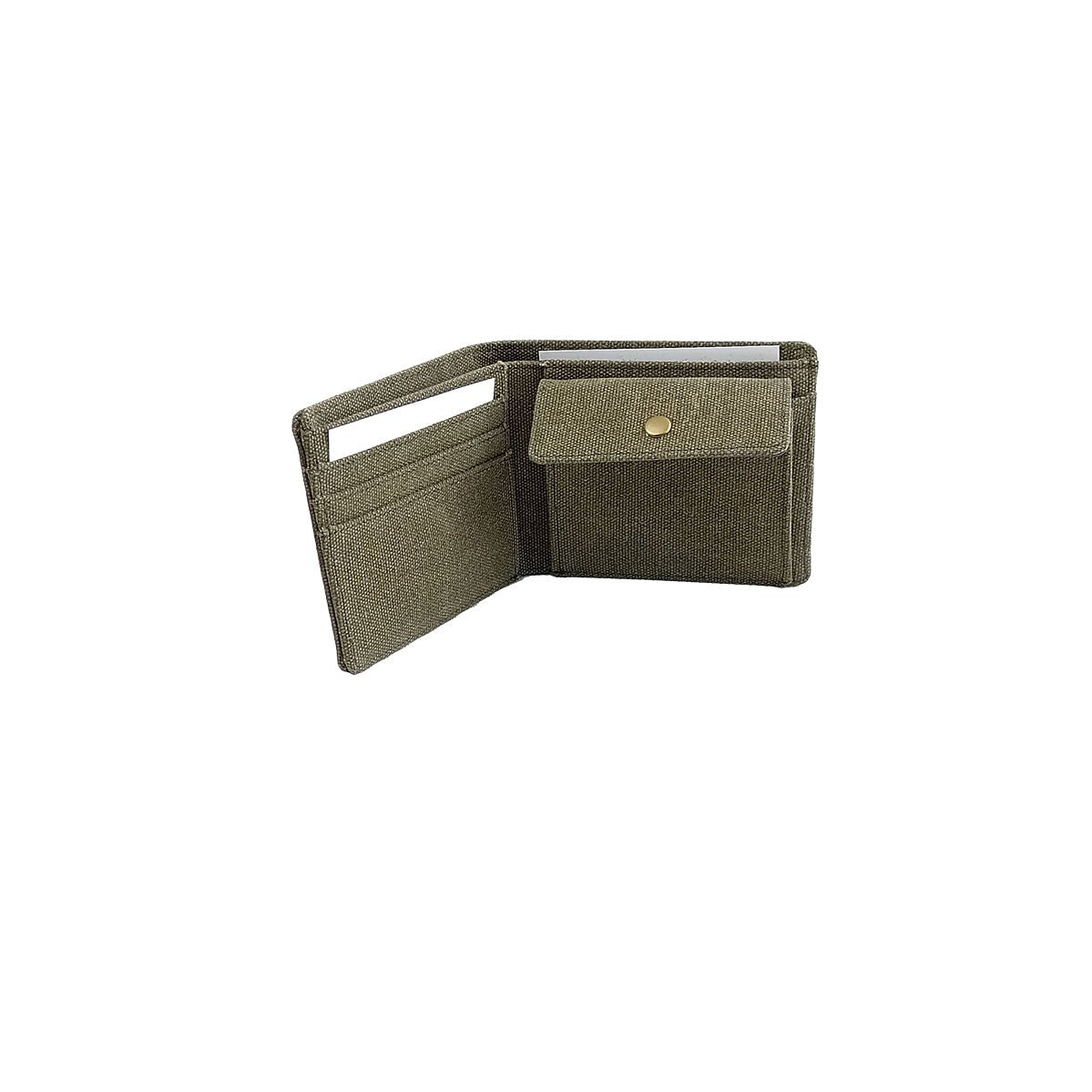 Portafoglio portamonete Canvas RFID olive accessori