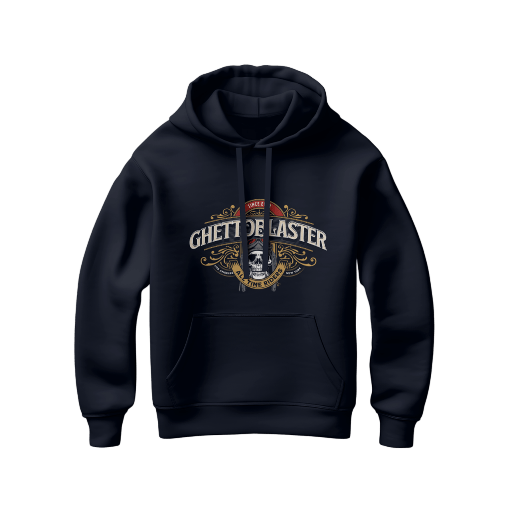 Riders Hoodie Navy – Felpa con Cappuccio in Cotone Biologico felpa