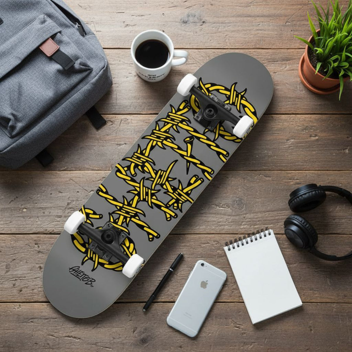 Skate per iniziare Barbed Wire Grey 7.87" tavola skateboard