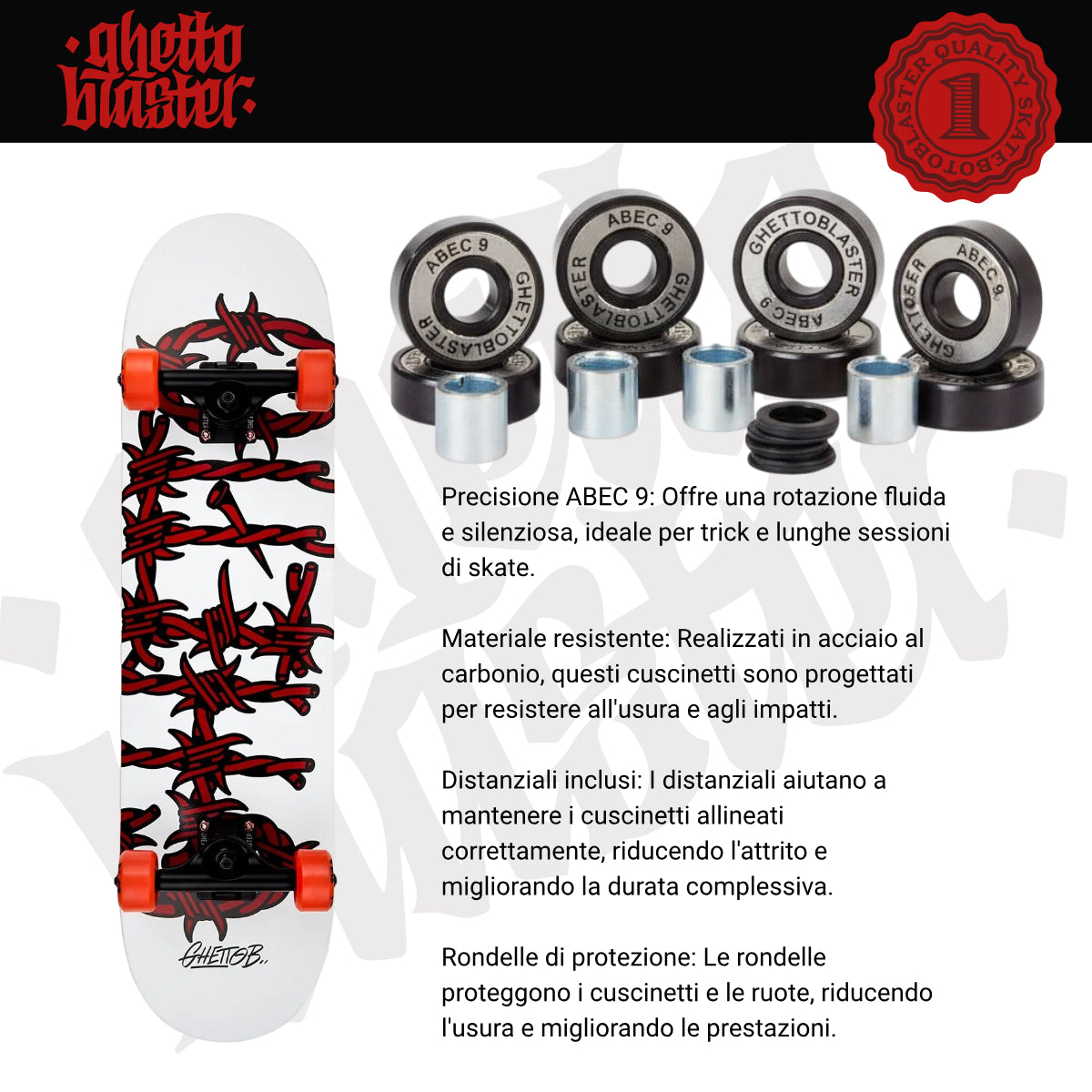 Skate per iniziare Barbed Wire Red 8.0" - 8.25" tavola skateboard