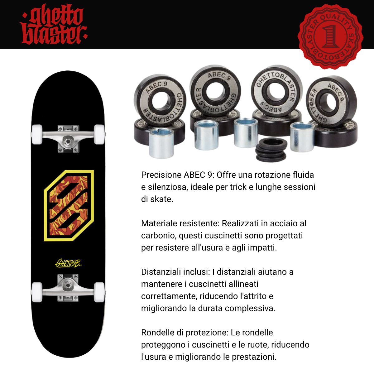 Skate per iniziare Flame Yellow 8.125" tavola skateboard