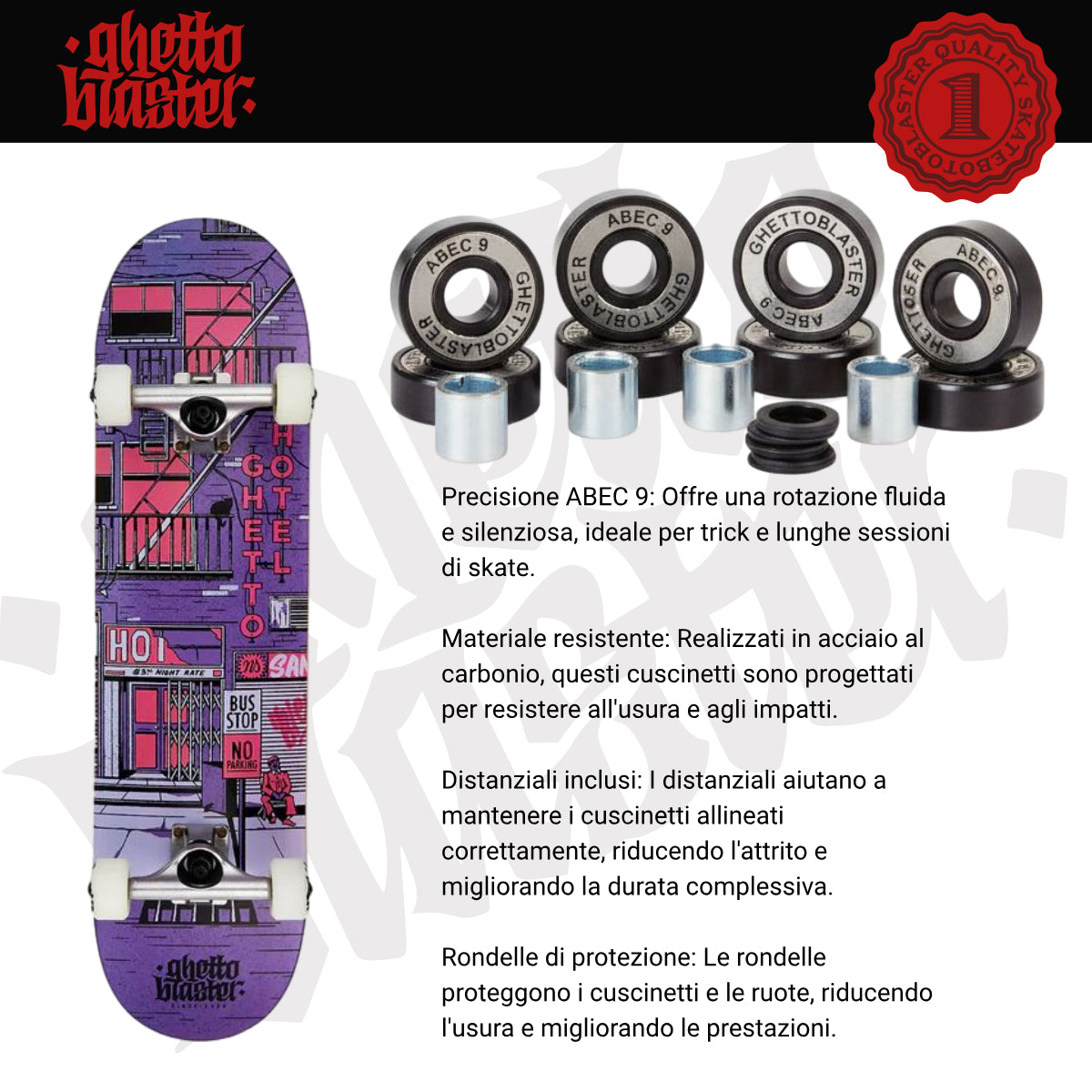 Skate per iniziare Ghetto Hotel Purple 8.125" tavola skateboard