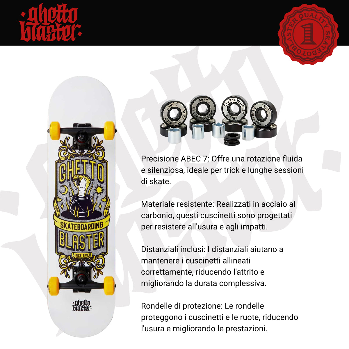 Skate per iniziare Kobra yellow 8.0" tavola skateboard