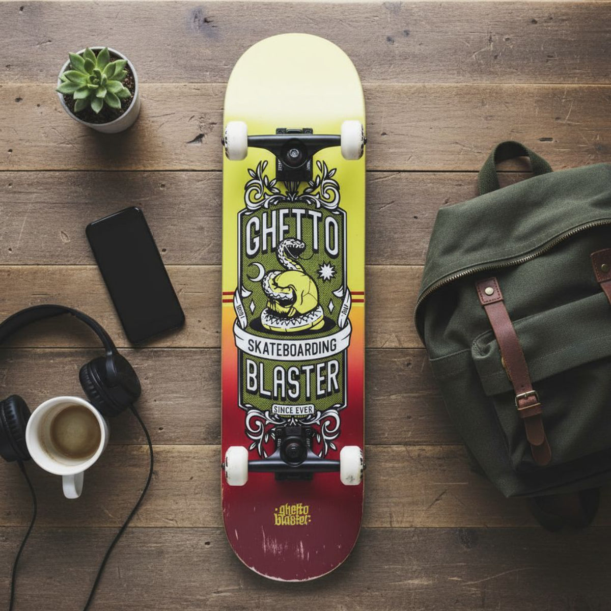 Skate per iniziare Skull red yellow 8.0" tavola skateboard