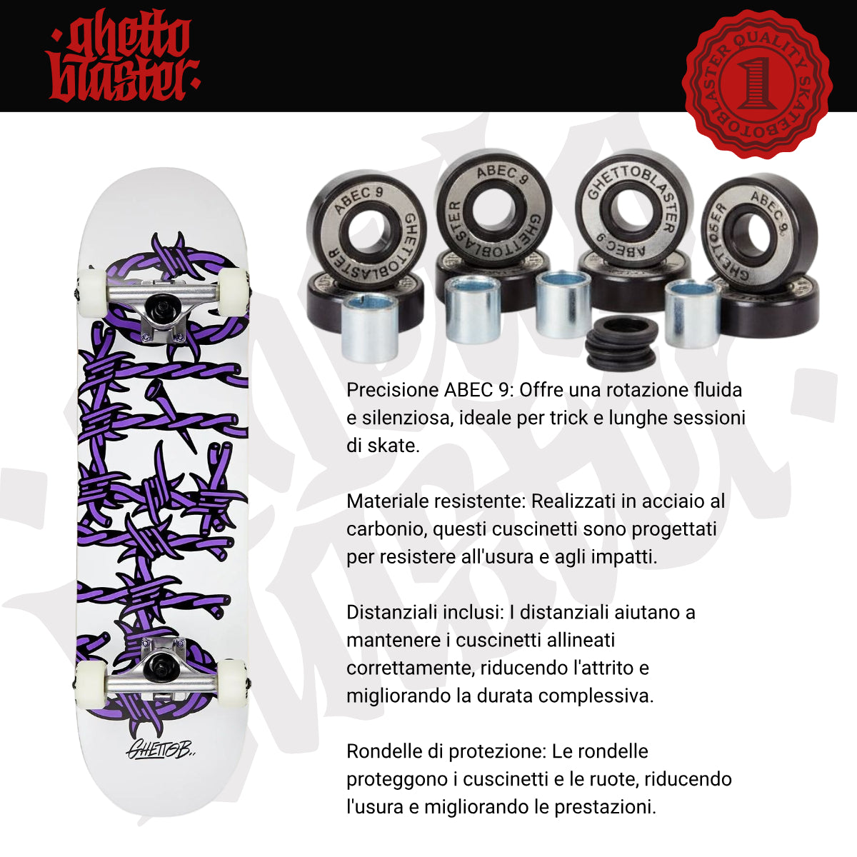 Skate per iniziare Barbed Wire Purple 8.25" tavola skateboard