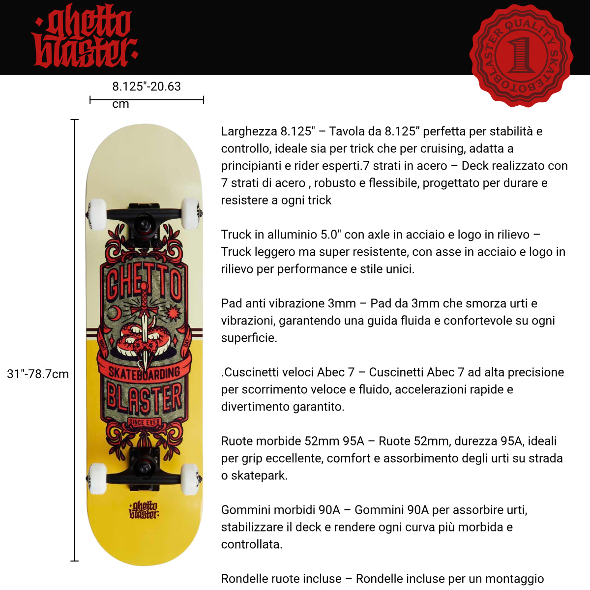 Skate per iniziare Sword Sand 8.0" tavola skateboard