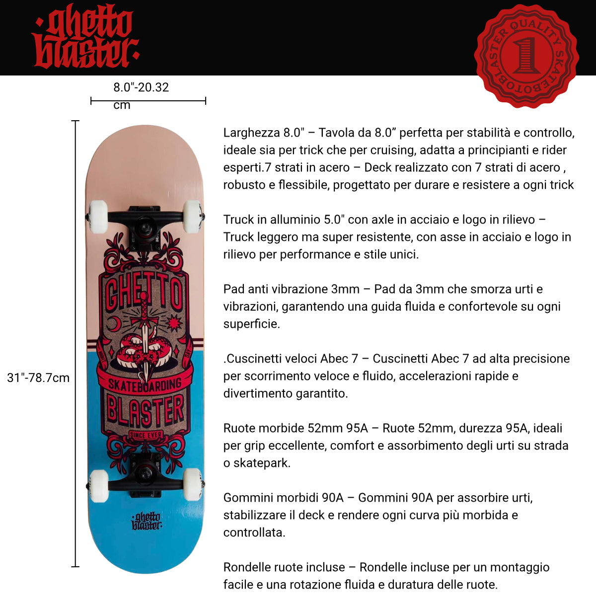 Skate per iniziare Sword Snp 8.125" tavola skateboard