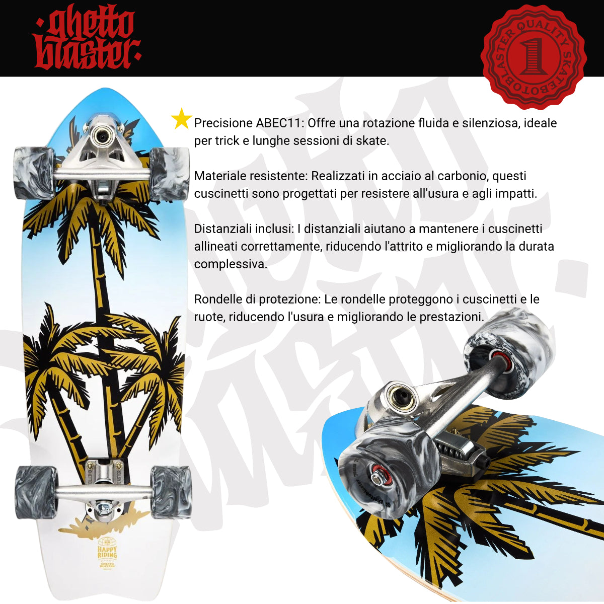 Surfskate Palm Sun 30" x 9.75 skateboard