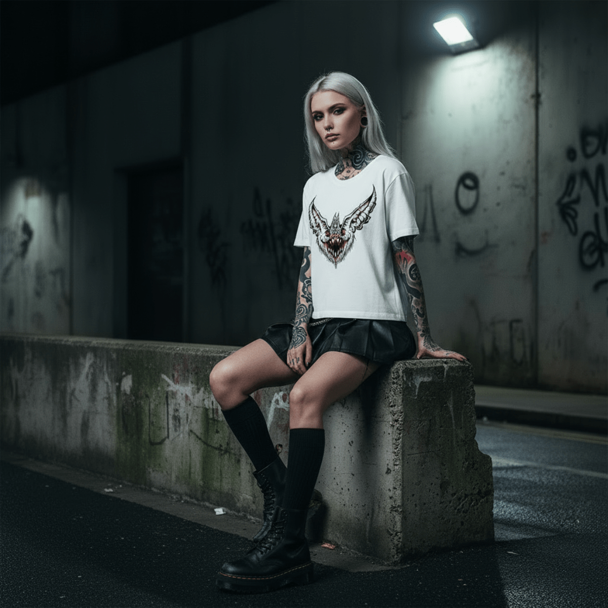 T-Shirt Bath Girl-White-Streetwear