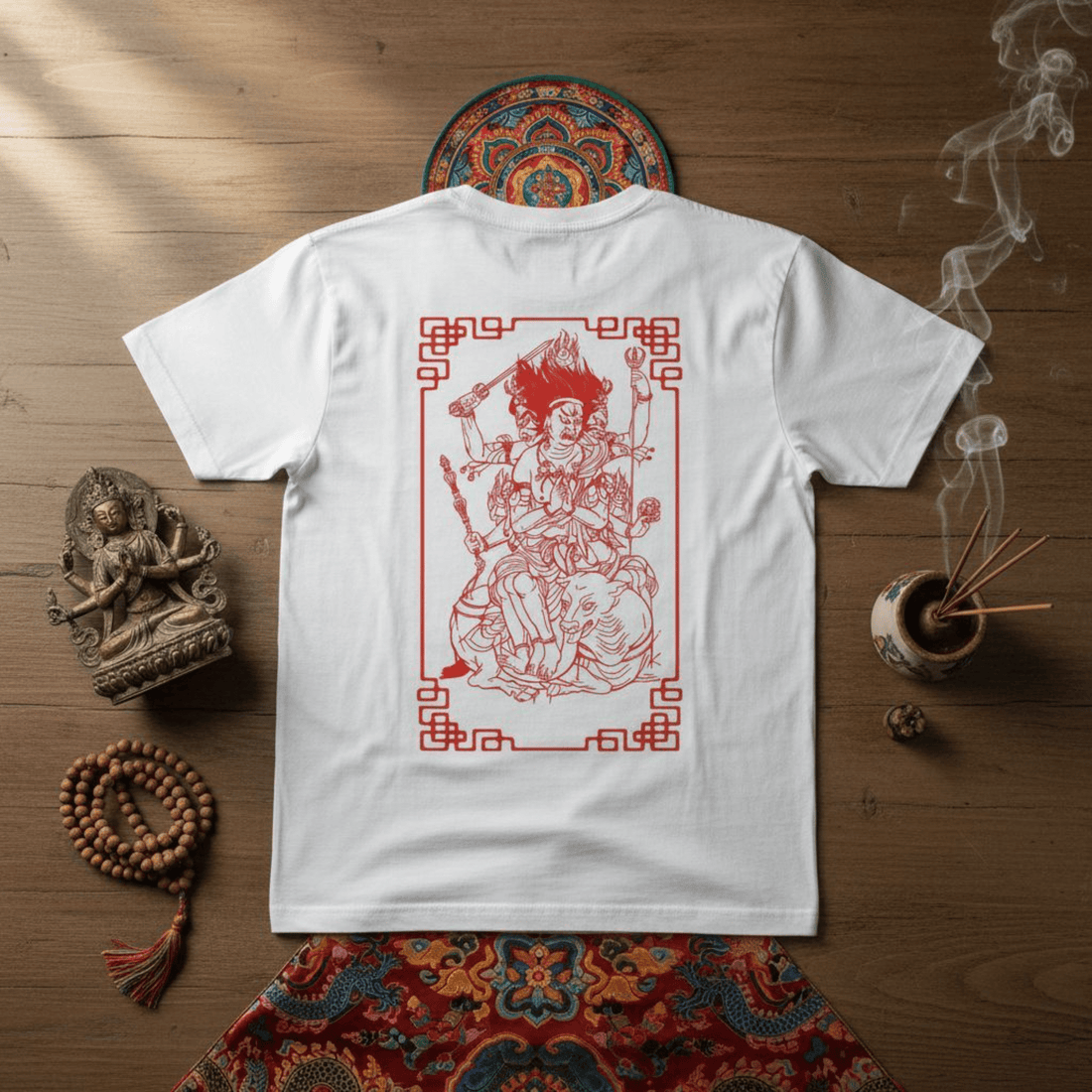 T-Shirt Bianca Tibet God – Stile Streetwear