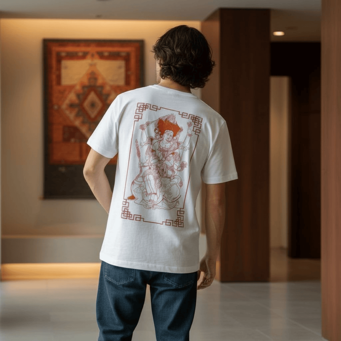T-Shirt Bianca Tibet God – Stile Streetwear
