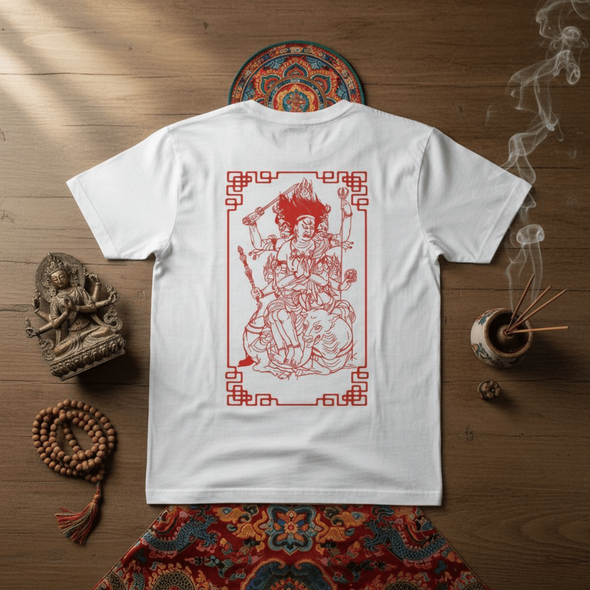 T-Shirt Bianca Tibet God – Stile Streetwear tee