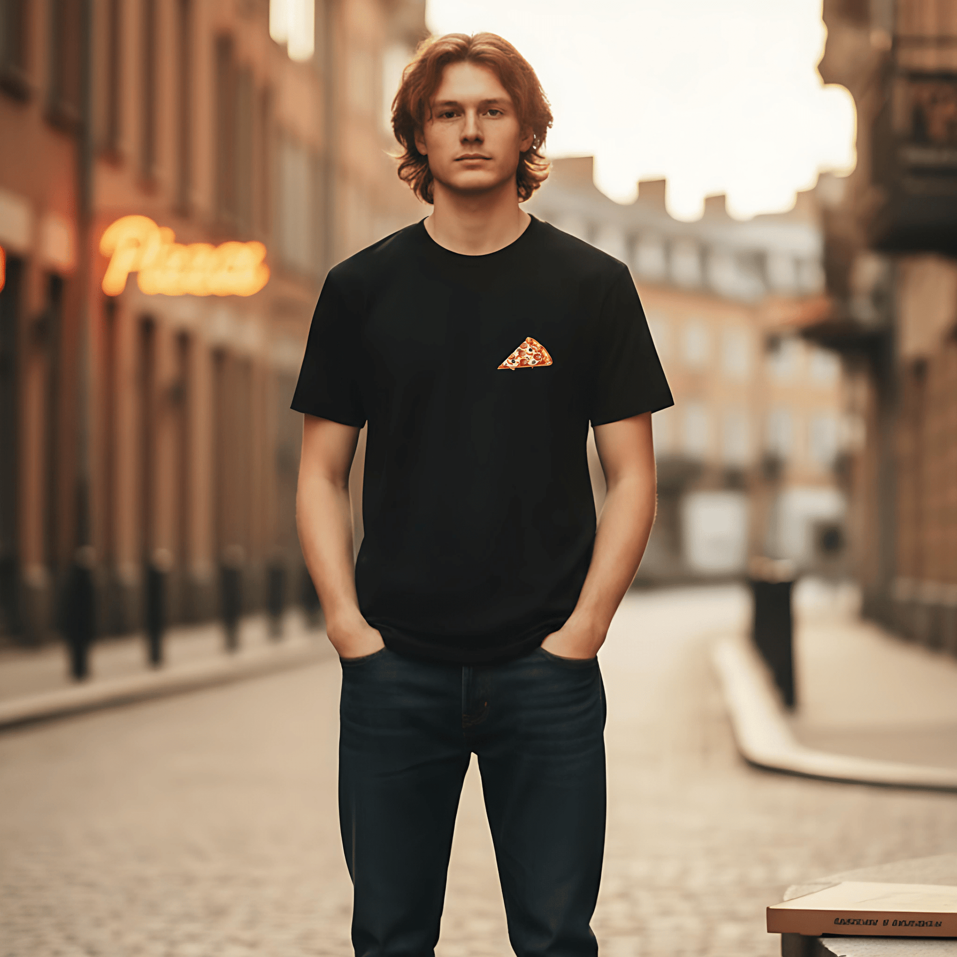 T-Shirt Corporate Pizza-Black-Streetwear