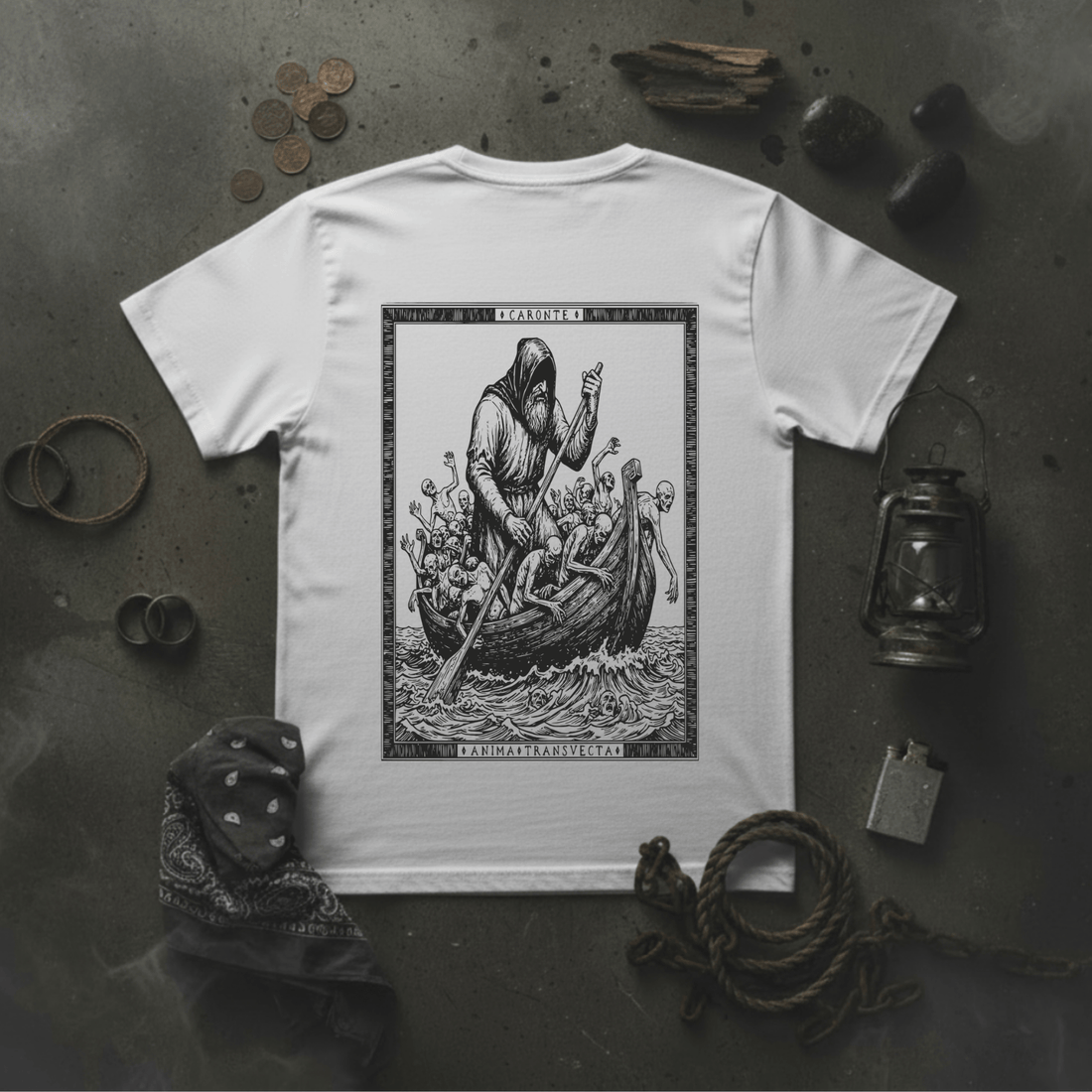 T-Shirt Dante series Caronte-White-Streetwear
