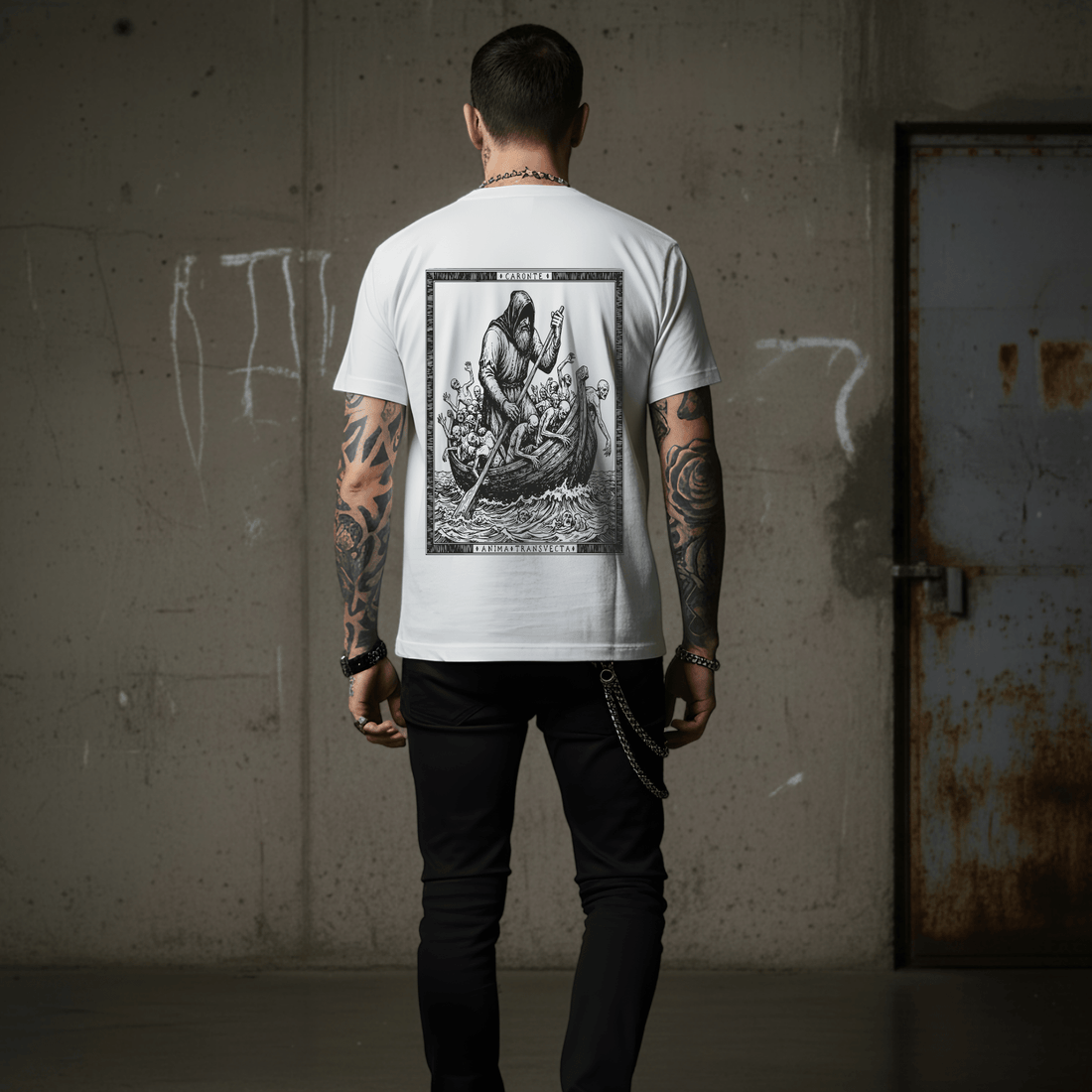 T-Shirt Dante series Caronte-White-Streetwear