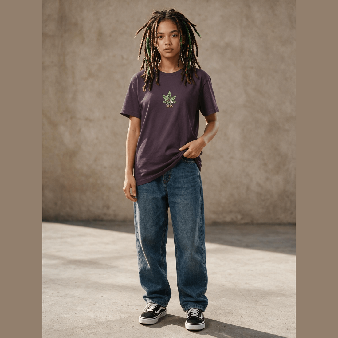 T-Shirt Ghettoblaster Relax plum
