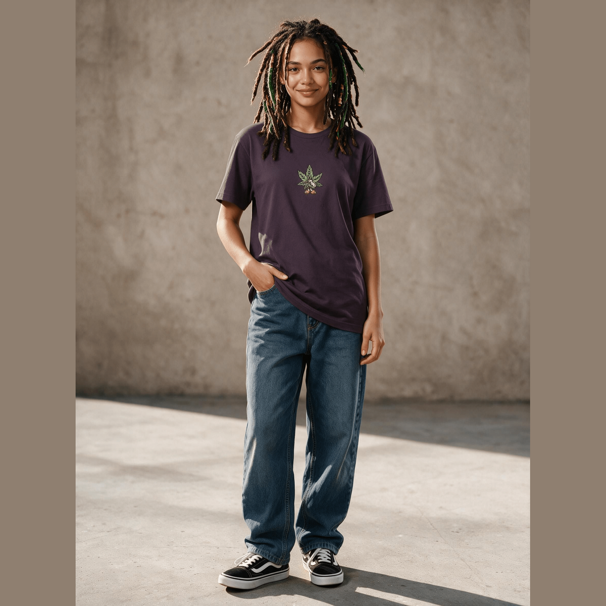 T-Shirt Ghettoblaster Relax plum