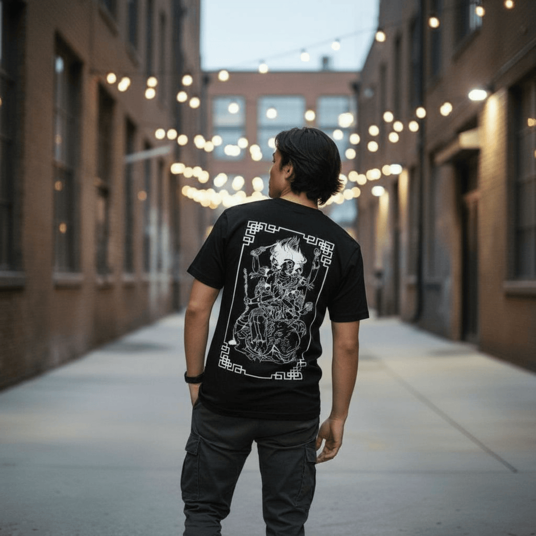 T-Shirt Nero Tibet God – Stile Streetwear