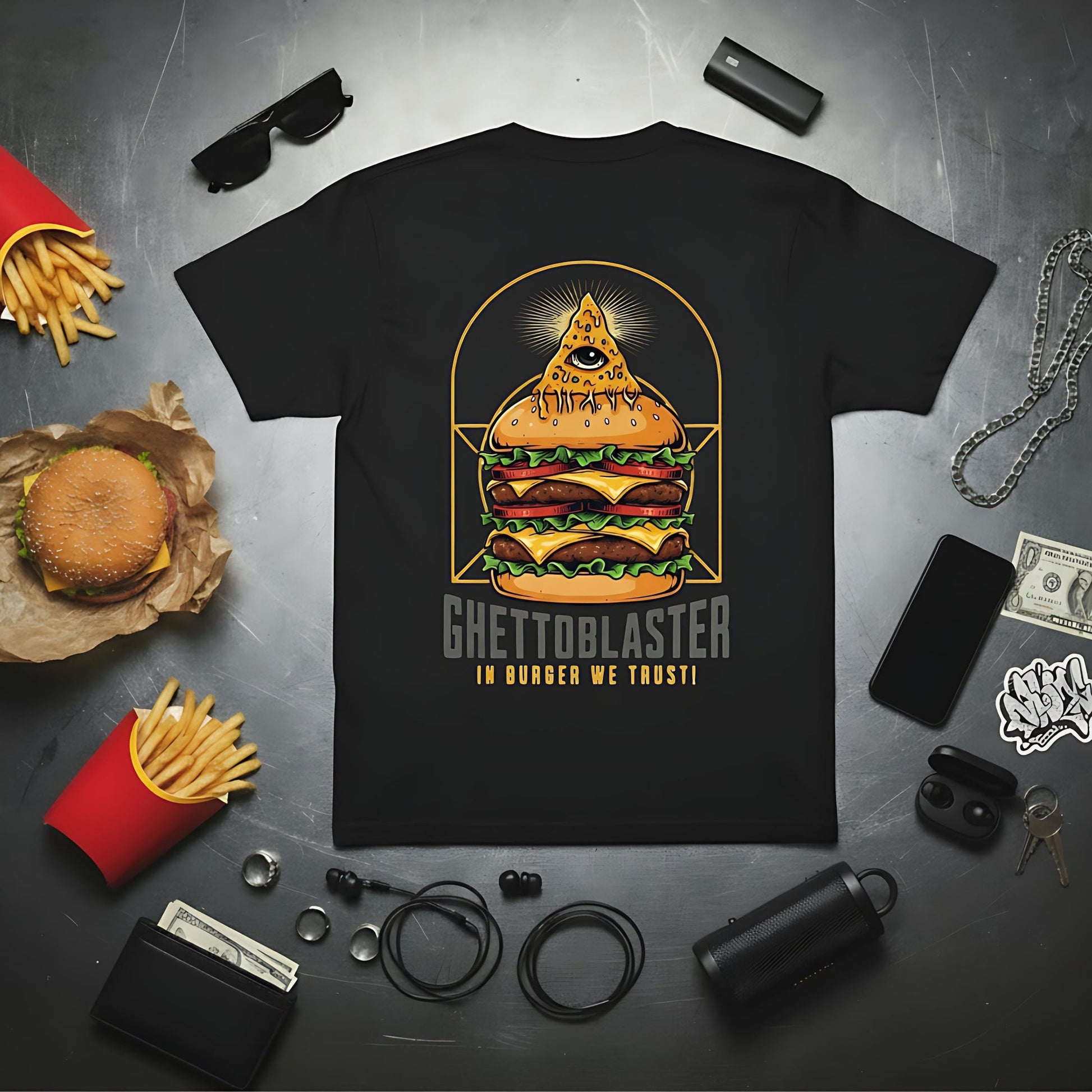T-Shirt Trust series Burger-Black-Streetwear
