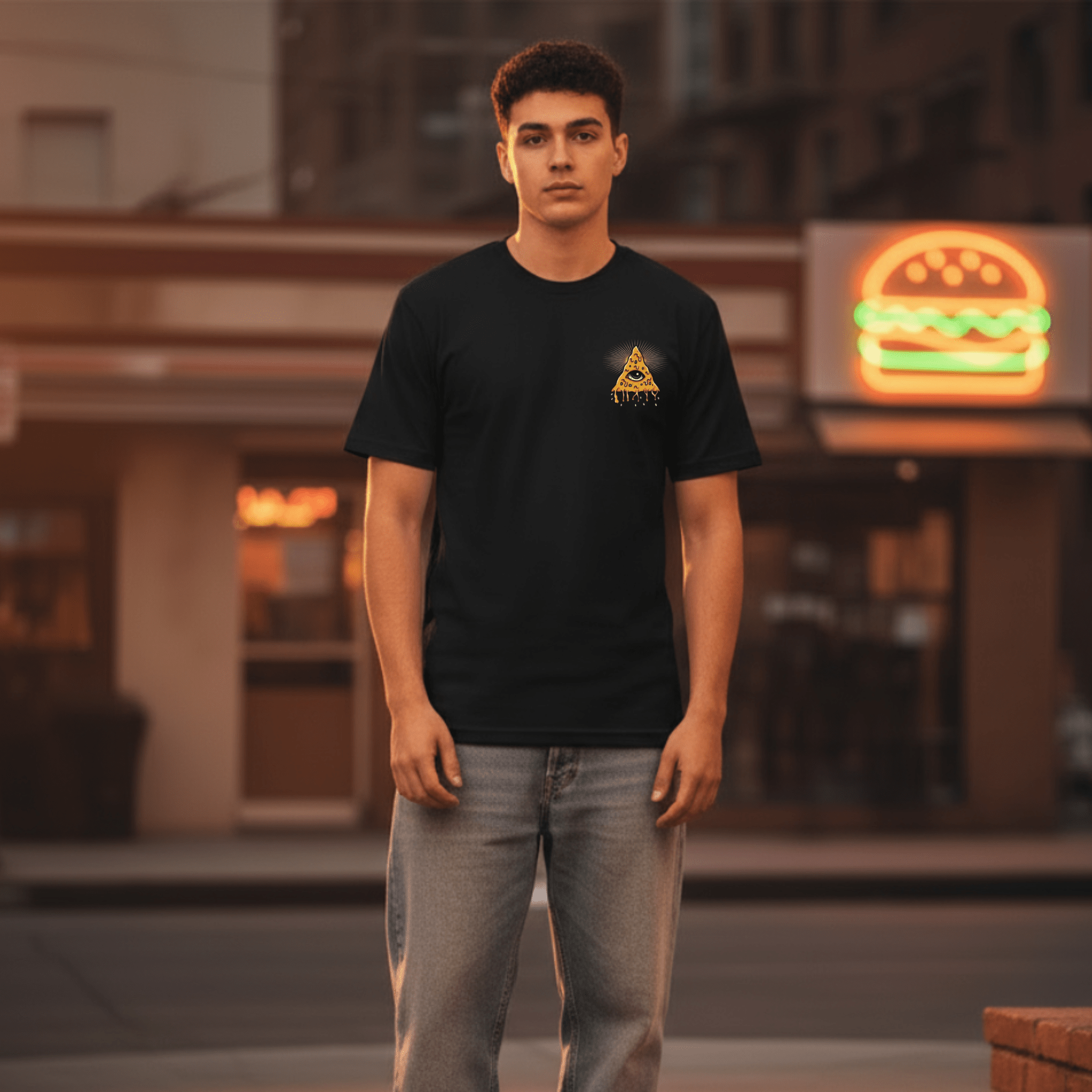 T-Shirt Trust series Burger-Black-Streetwear