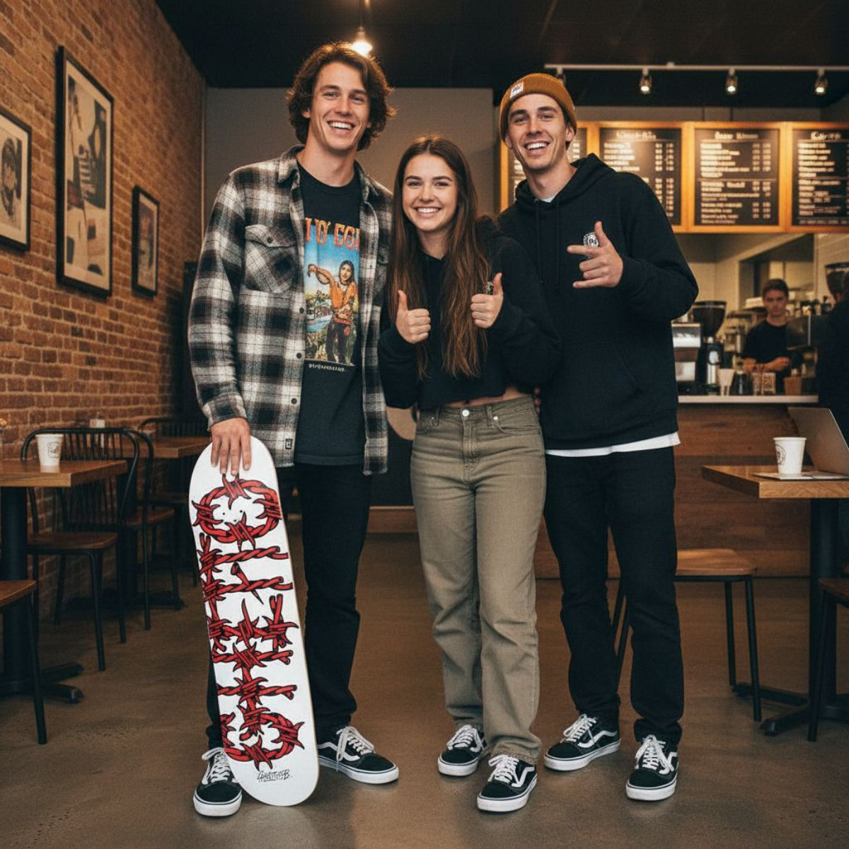 Tavola da skate pre gripped Barbed Wire Red 8.25" tavola skateboard