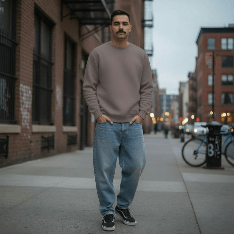 Basic Crew Taupe - ghettoblasterwear