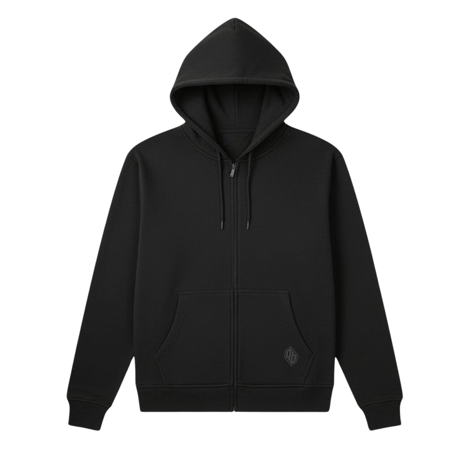 Basic Hoodie Zip Black - ghettoblasterwear