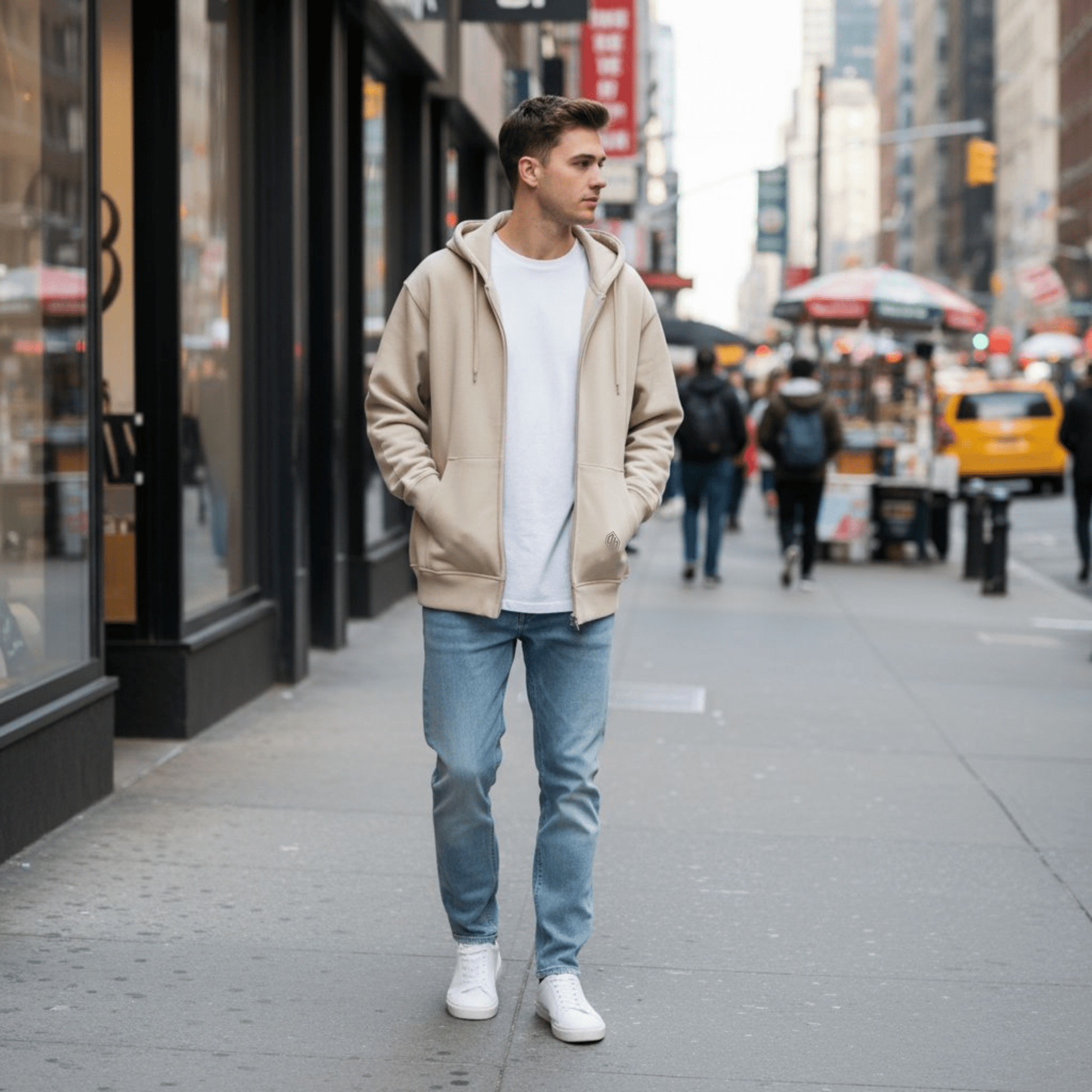 Basic Hoodie Zip Butter - ghettoblasterwear