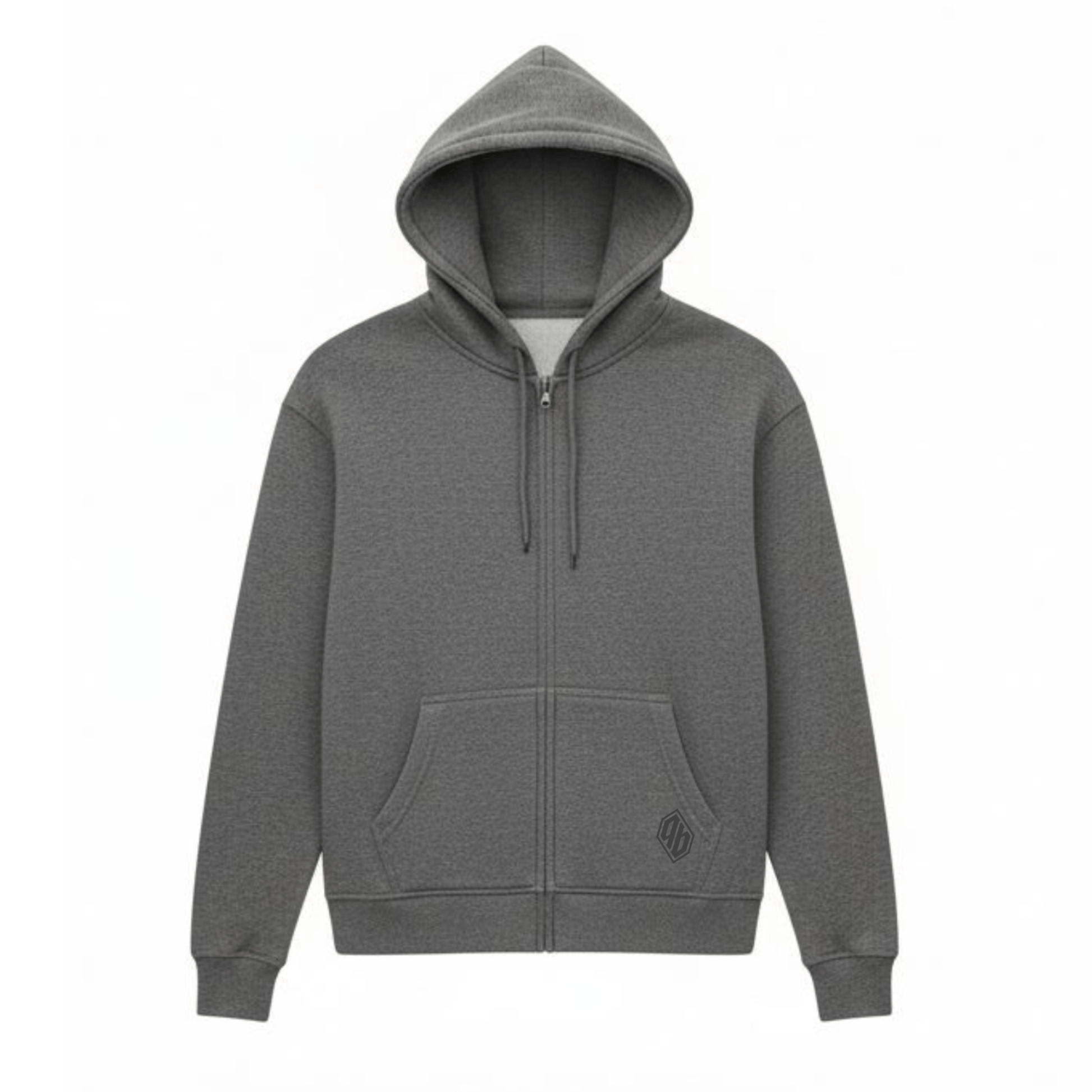 Basic Hoodie Zip Dark Grey - ghettoblasterwear