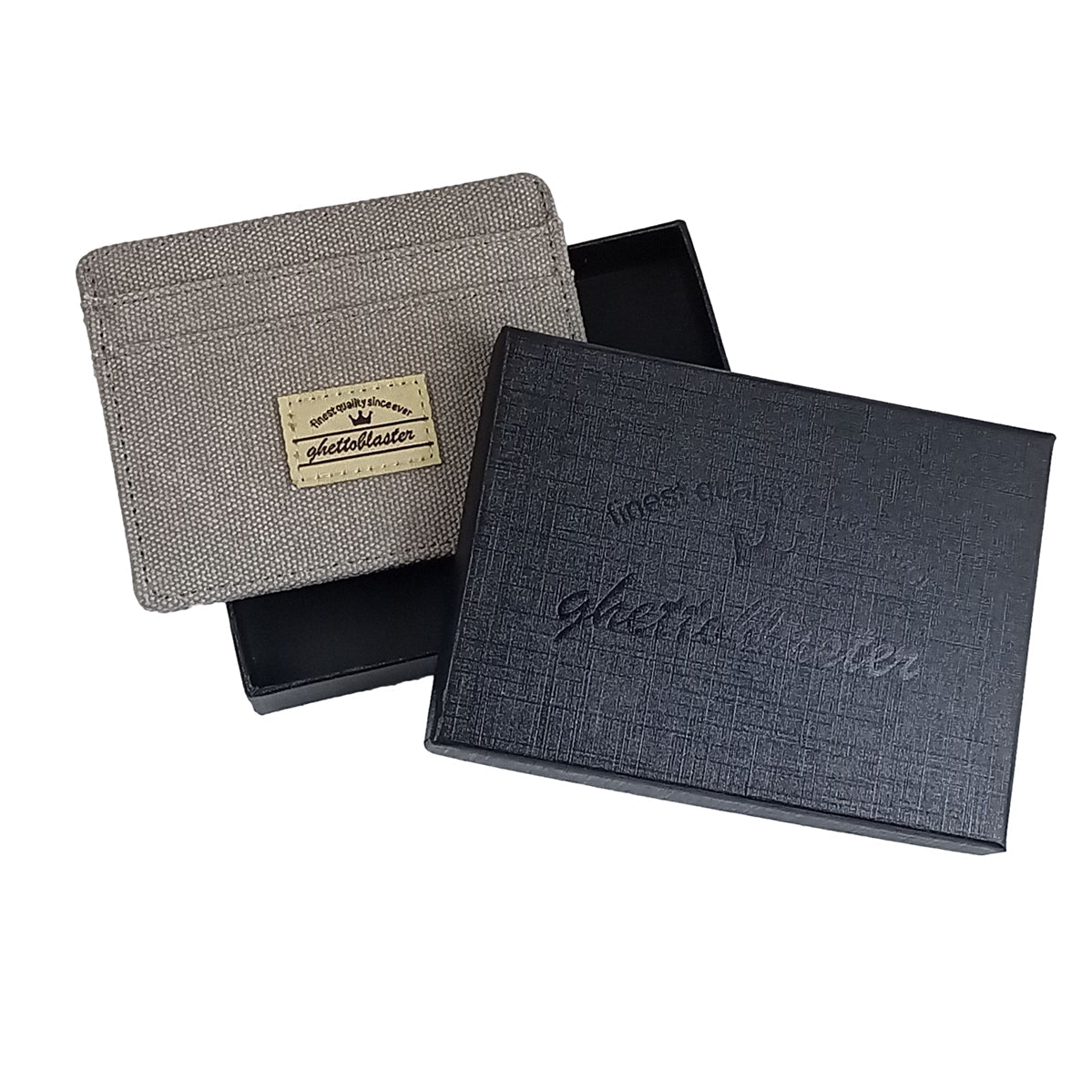 Cardholder in Canvas con Blocco RFID grey - ghettoblasterwear