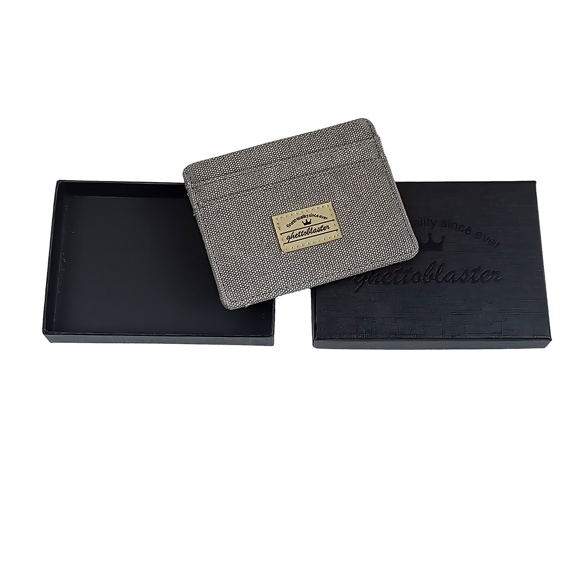 Cardholder in Canvas con Blocco RFID grey - ghettoblasterwear