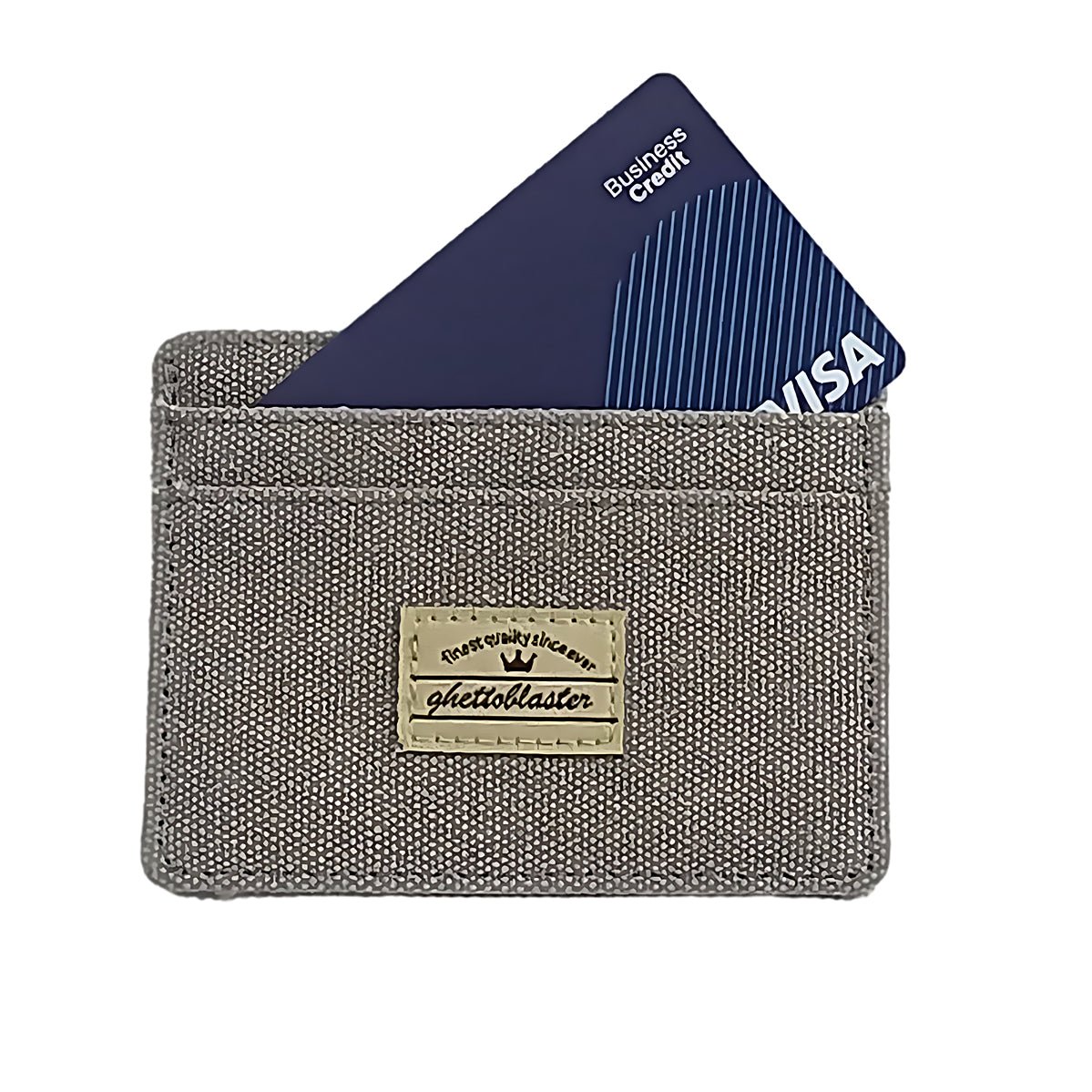 Cardholder in Canvas con Blocco RFID grey - ghettoblasterwear