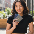 Cardholder in Canvas con Blocco RFID grey - ghettoblasterwear