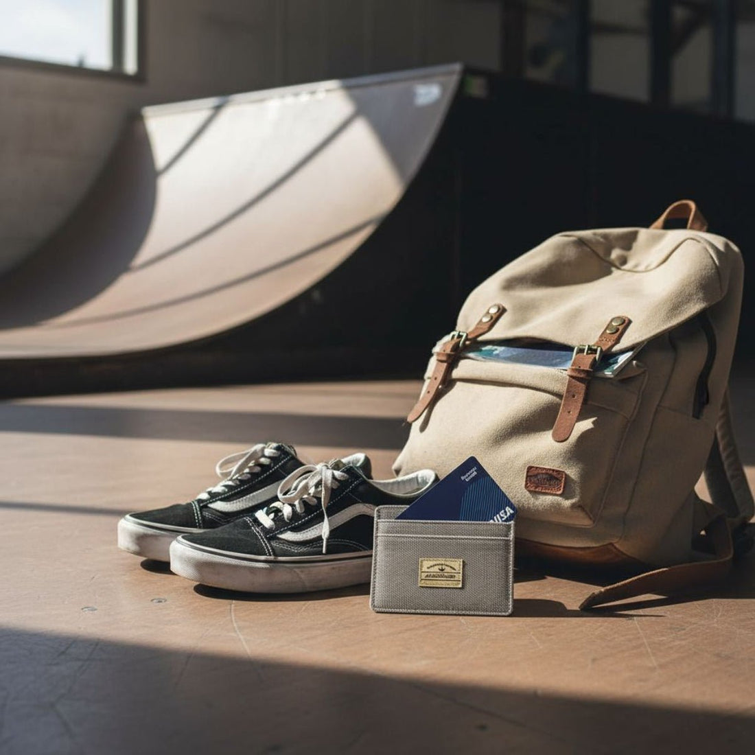 Cardholder in Canvas con Blocco RFID grey - ghettoblasterwear