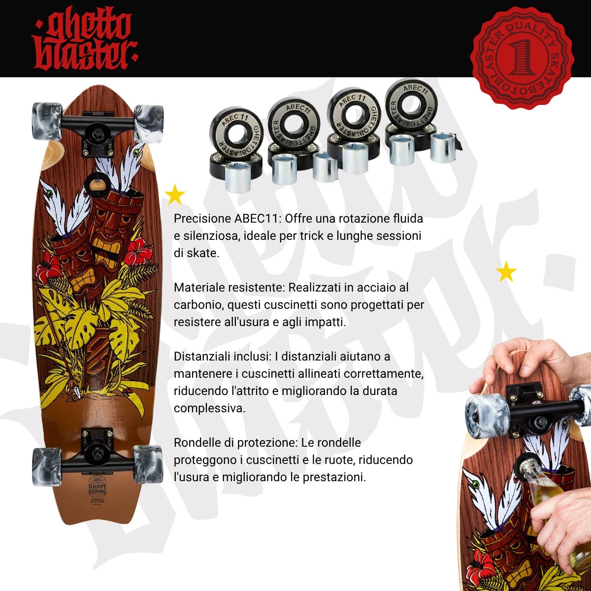 Cruiser Fishtail Tiki Totem 30" - ghettoblasterwear