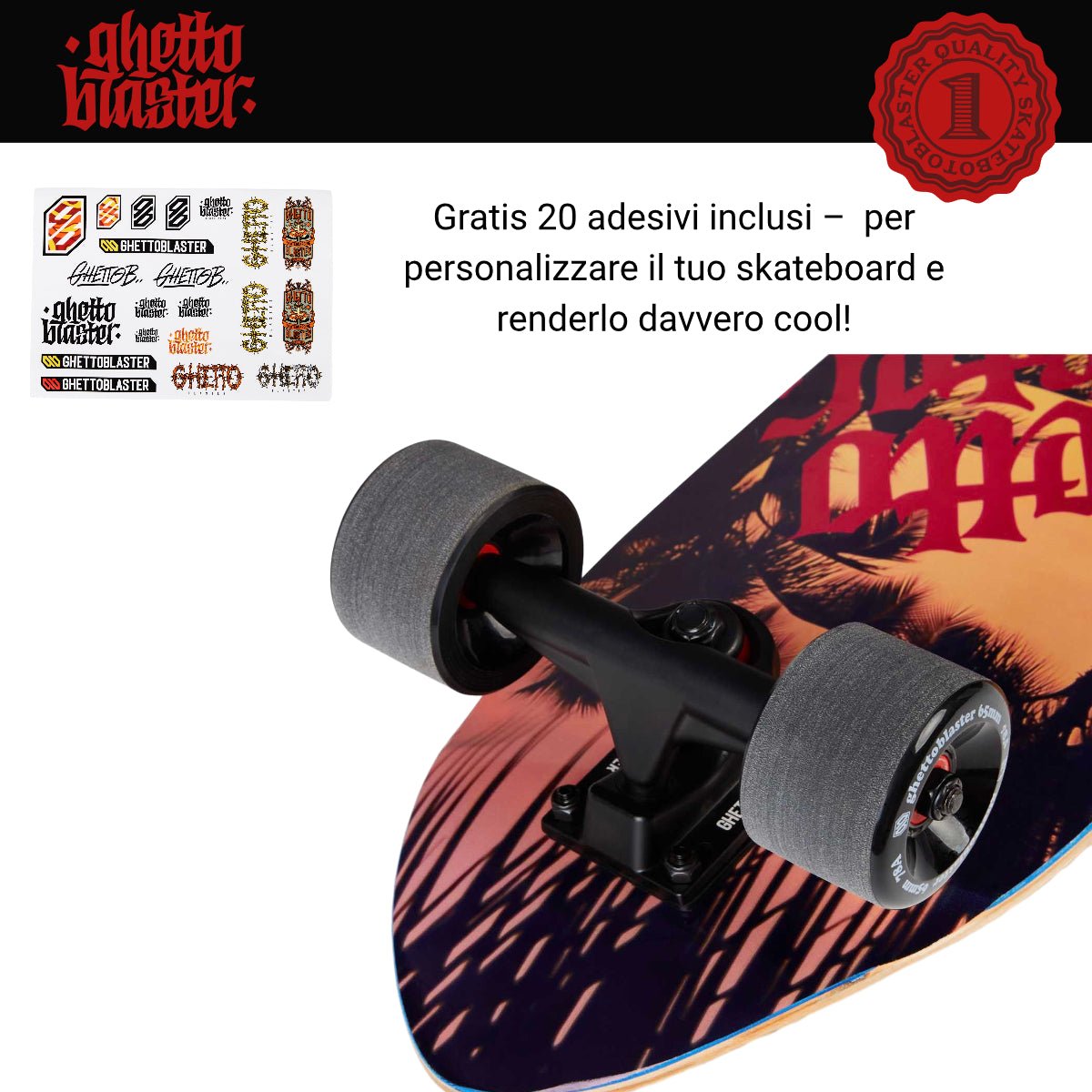Cruiser skateboard Tropical 28" - ghettoblasterwear