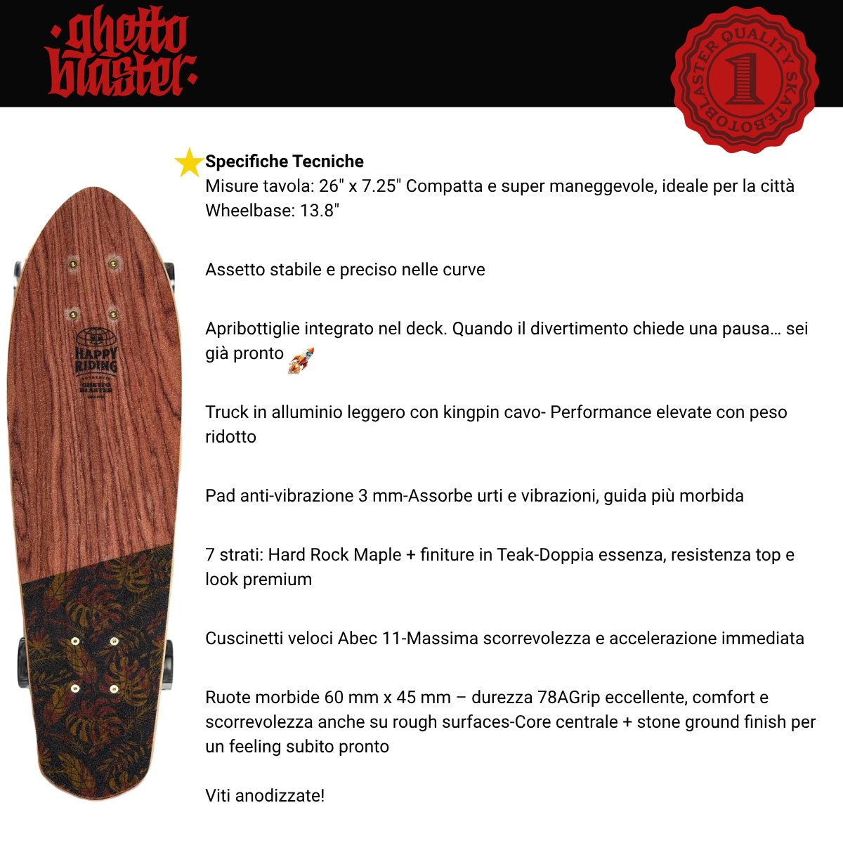 Cruiser Small Tiki Totem 26" x 7.25" - ghettoblasterwear