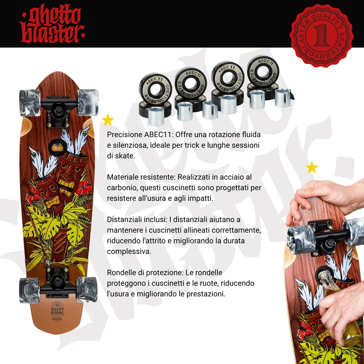 Cruiser Small Tiki Totem 26" x 7.25" - ghettoblasterwear