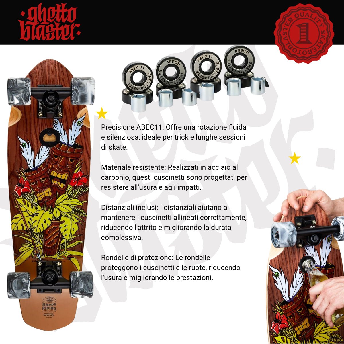 Cruiser Tiki Totem Mogano 32" - ghettoblasterwear