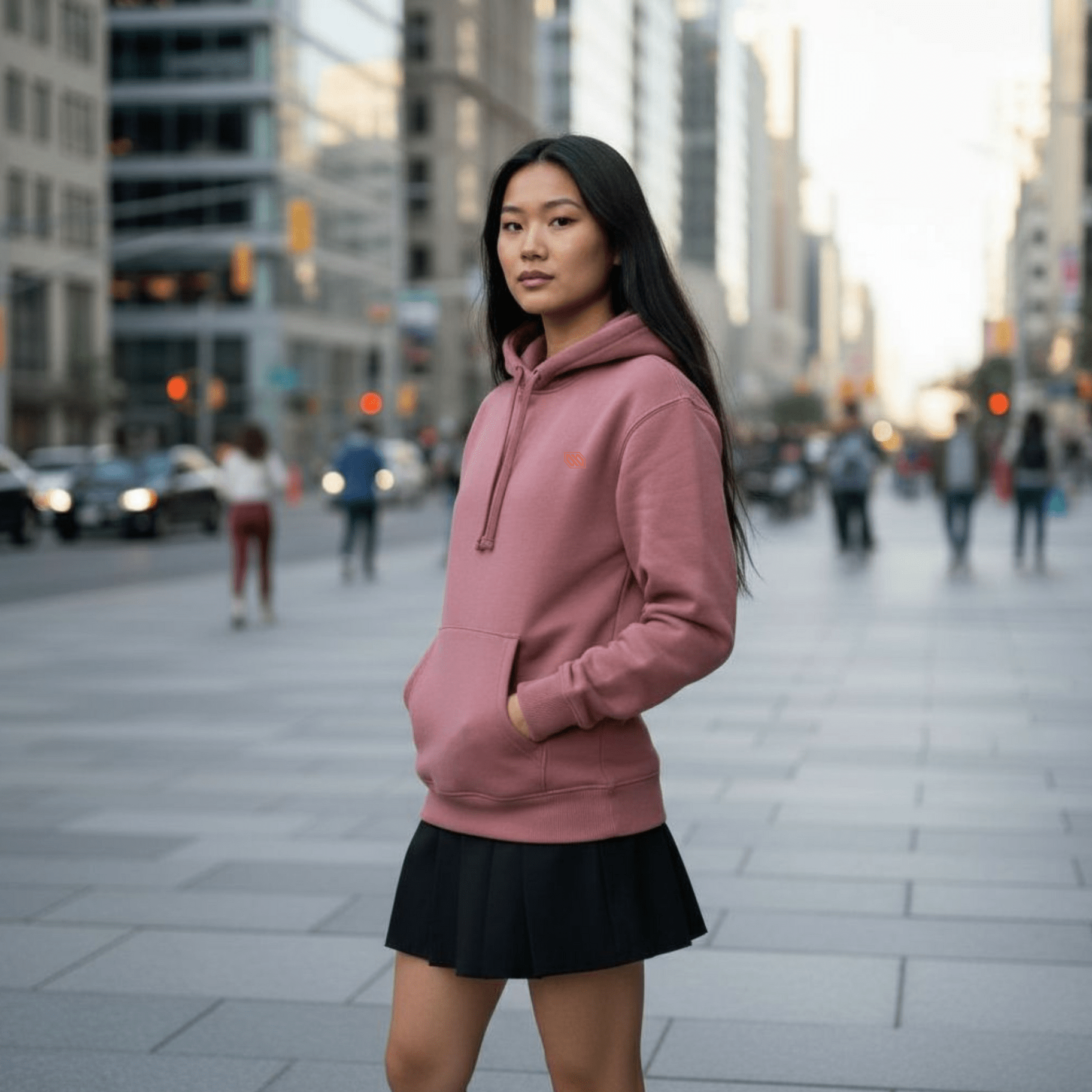 Felpa con Cappuccio Logo Ancient Pink - ghettoblasterwear