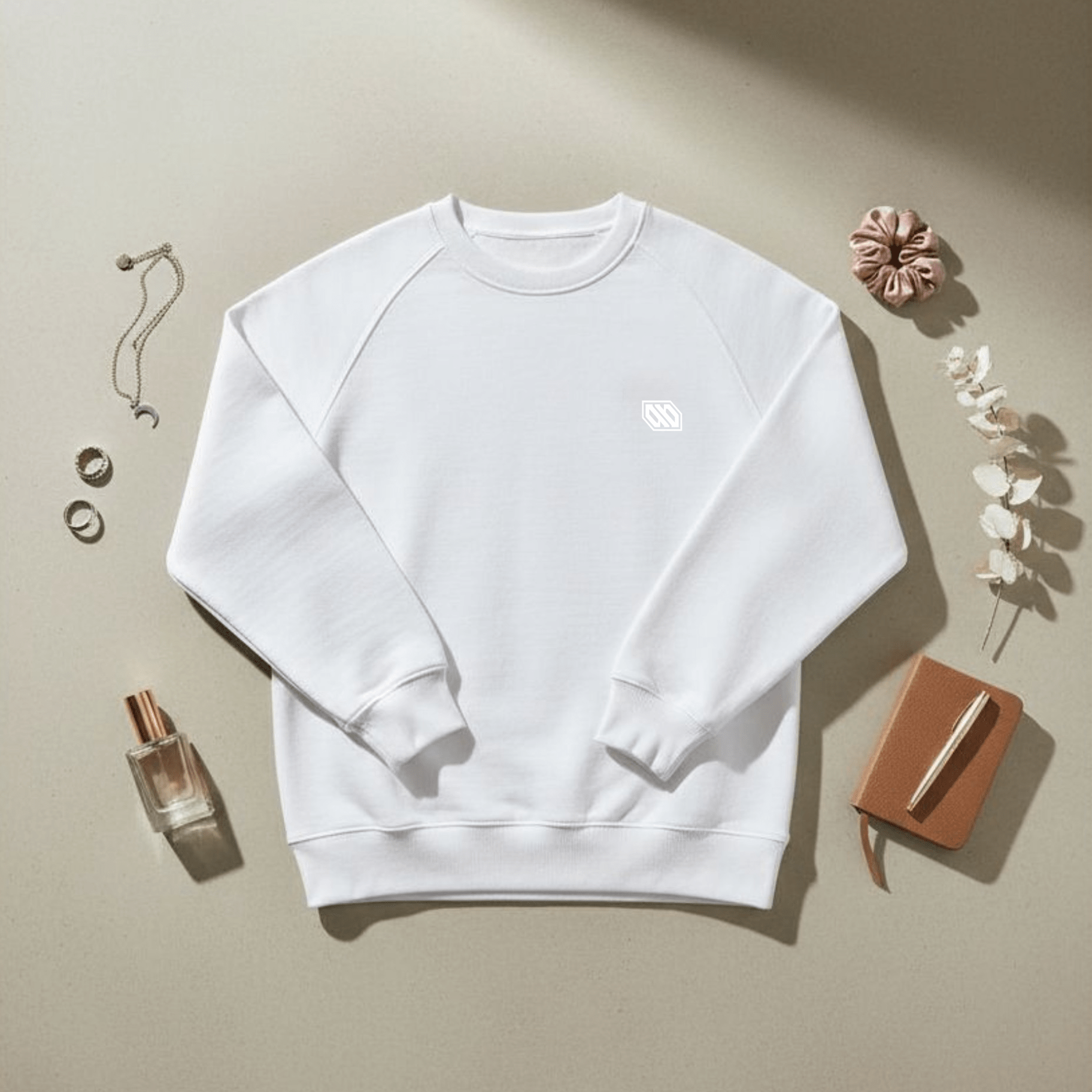 Felpa Girocollo Central White - ghettoblasterwear