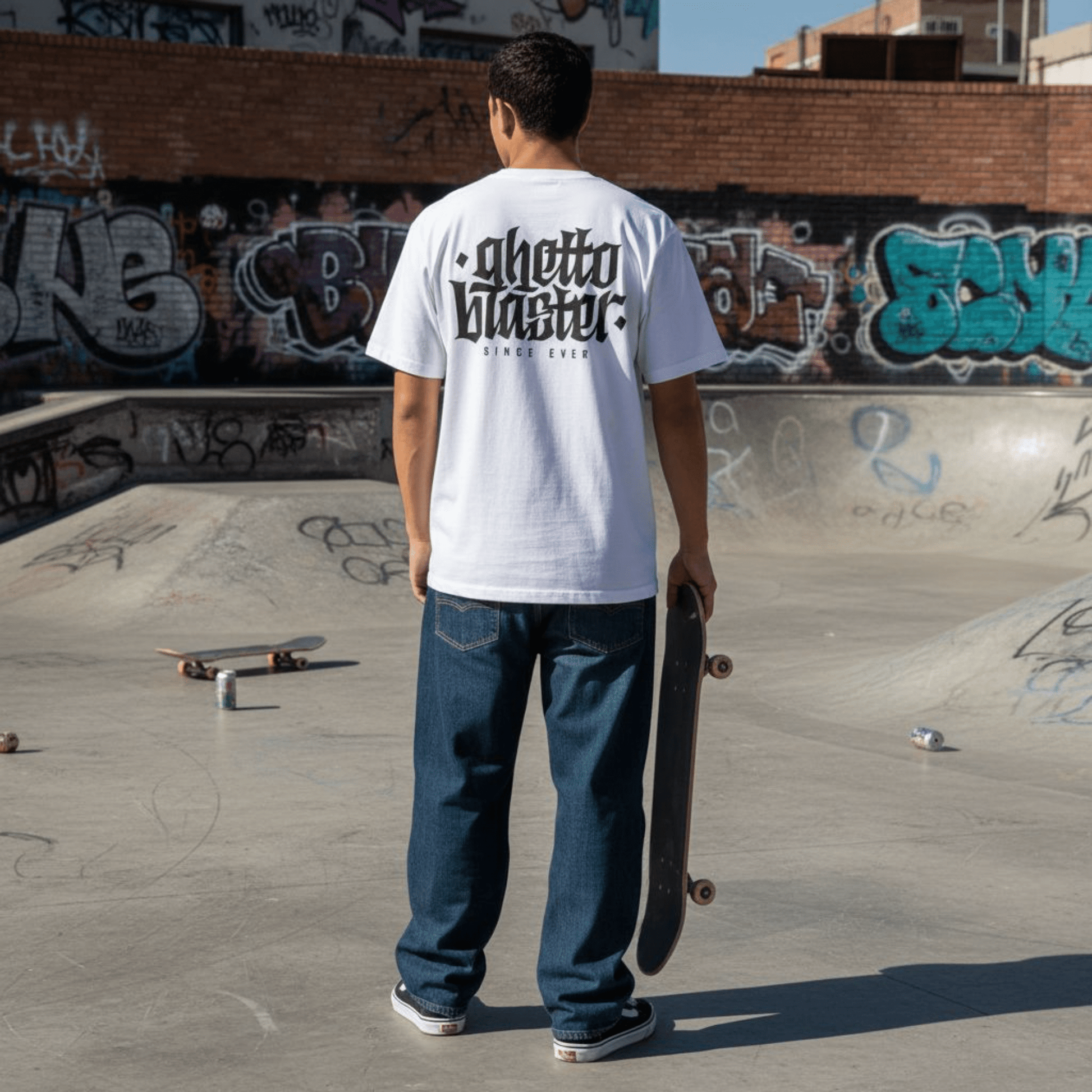 Ghettoblaster Corporate Tee in Cotone Biologico Bianco - ghettoblasterwear