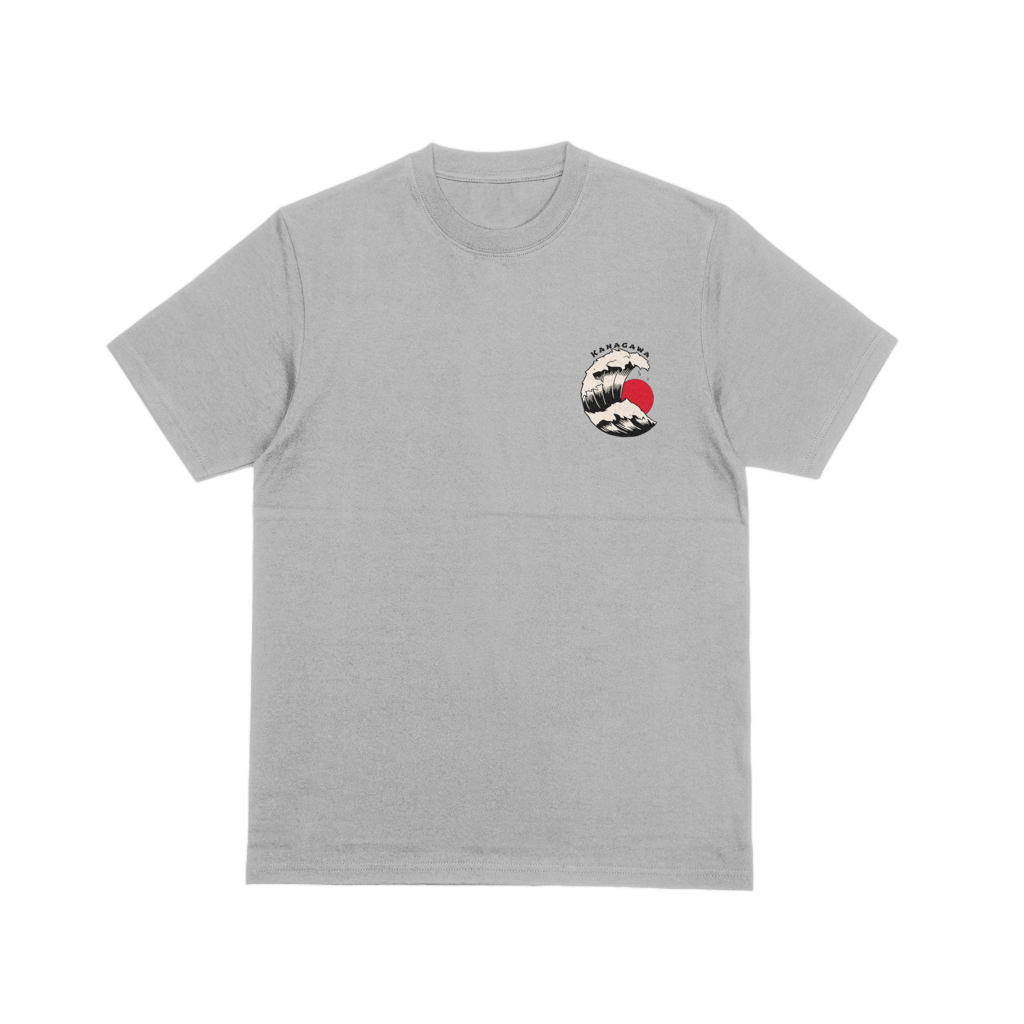 Kanagawa Tee Grey Heather - ghettoblasterwear