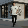 Kenjutsu Samurai Tee – Maglietta Off White in Cotone Biologico - ghettoblasterwear