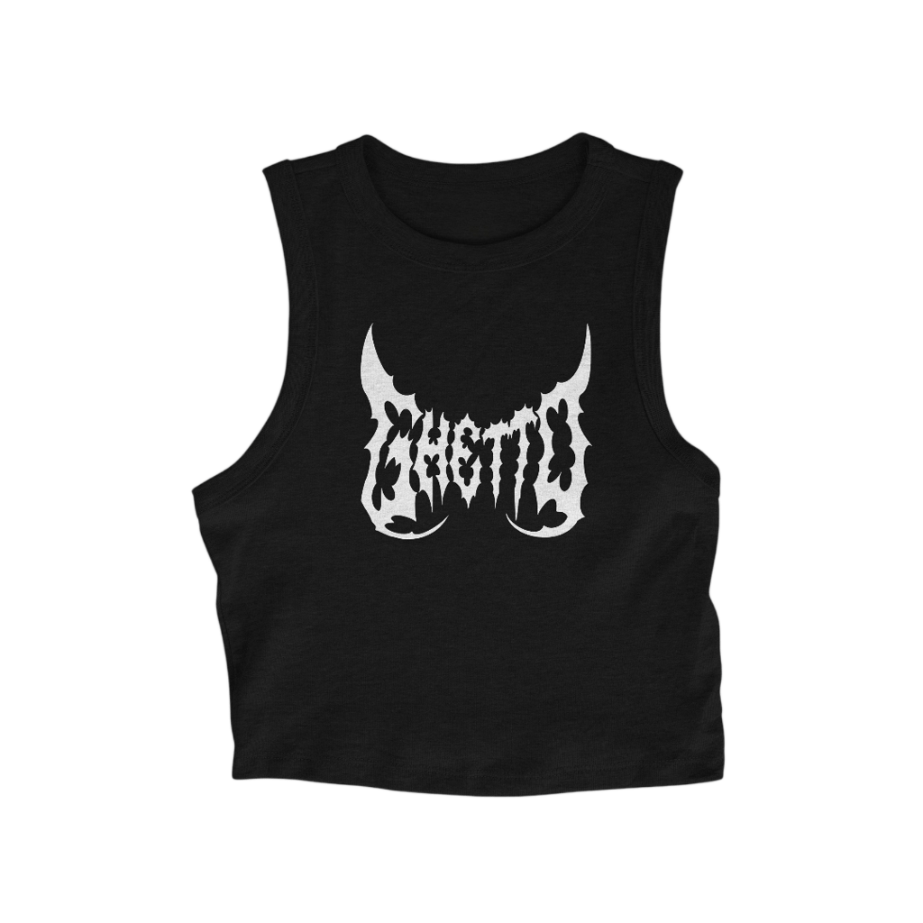 Metal Ghetto Crop Top Black - ghettoblasterwear