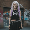 Metal Ghetto Crop Top Donna Black - ghettoblasterwear