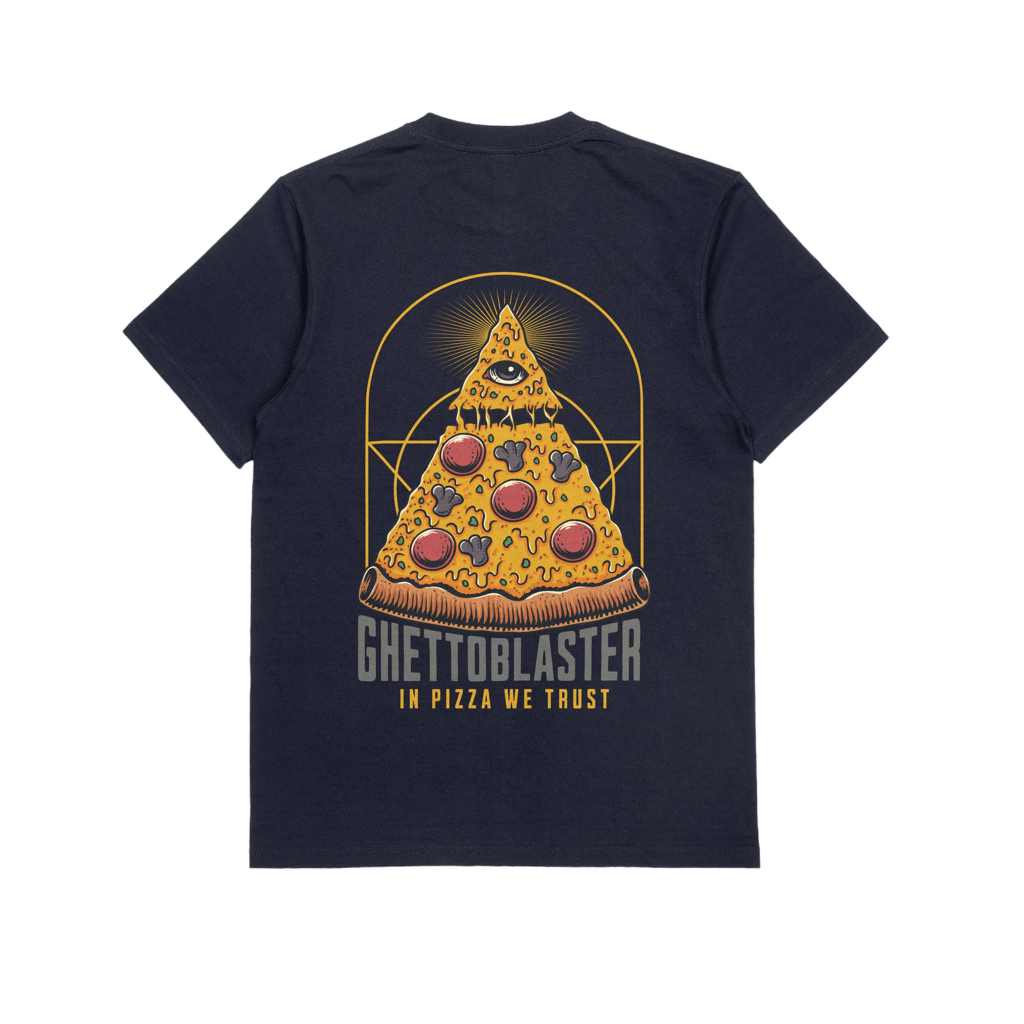 Pizza Trust Tee Navy - ghettoblasterwear