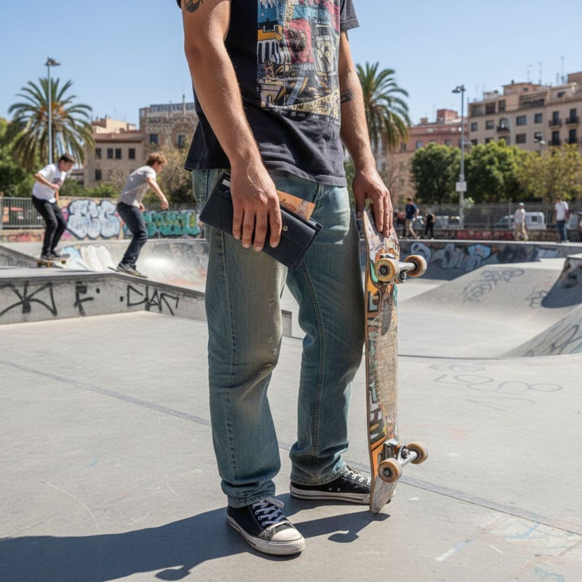 Portafoglio in Canvas con Blocco RFID blk - ghettoblasterwear