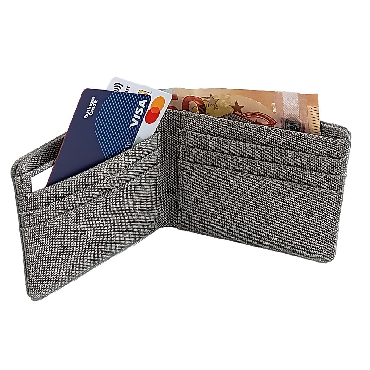 Portafoglio in Canvas con Blocco RFID grey - ghettoblasterwear